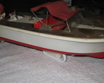 Vintage Toy Boat W / Lang Craft Motor collectible