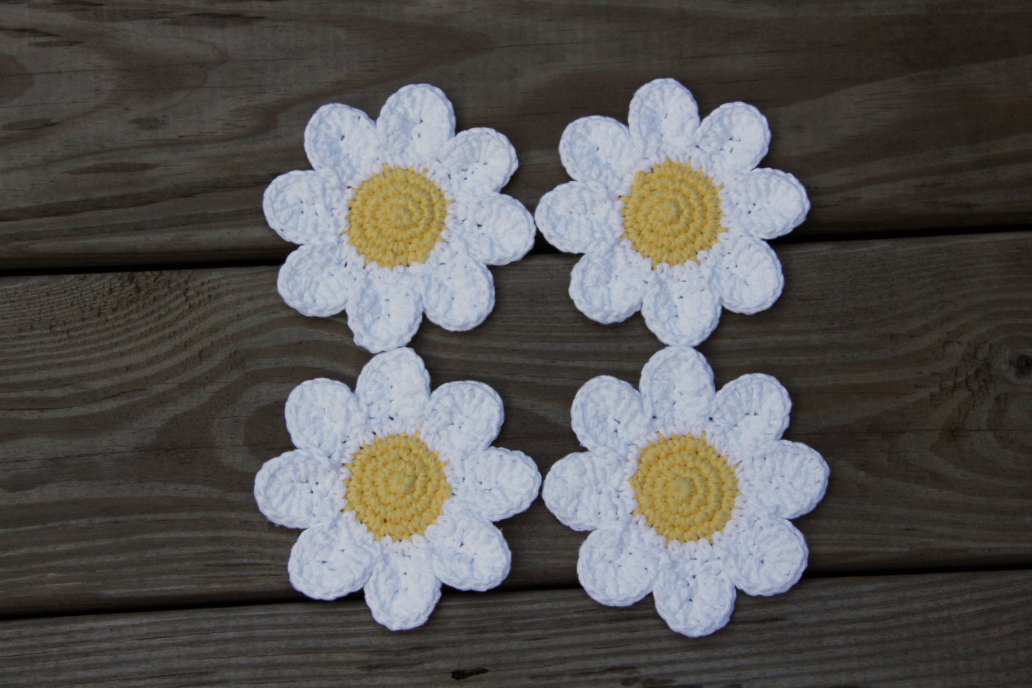 Daisy Coasters Crochet Daisy Coasters Floral Coasters