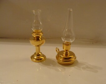 Oil Lamp Miniatures for Dollhouse, Choice of styles