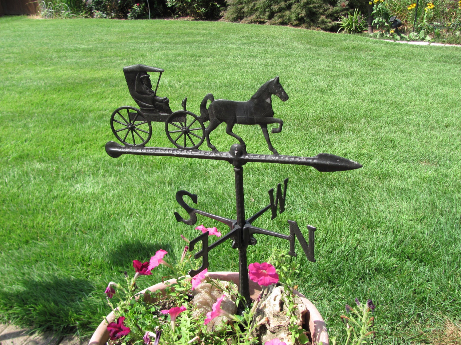 Weather Vane with Horse and Buggy and Driver