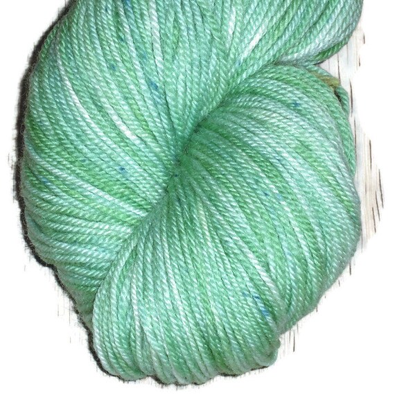 Light Green Superwash Merino Yarn Hand Dyed Yarn Green DK