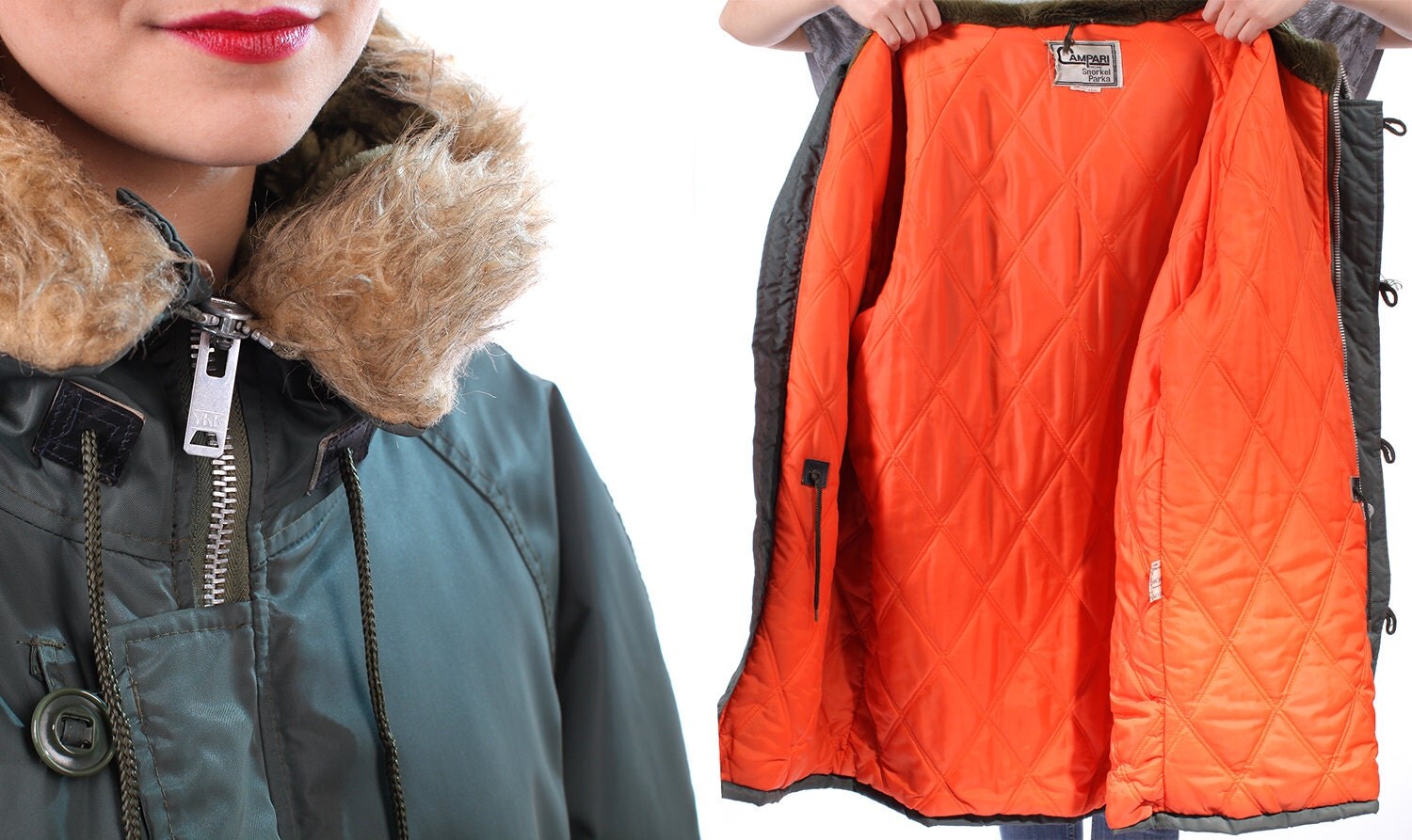 Mens Parka Jacket 70s SNORKEL PARKA Hooded Vintage by BetaApparel