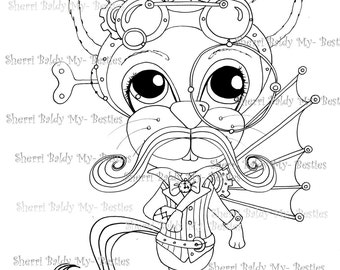 INSTANT DOWNLOAD Digi Stamps Big Eye Big Head Dolls by SherriBaldy