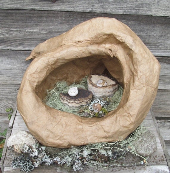Paper Mache Fairy House Hollow