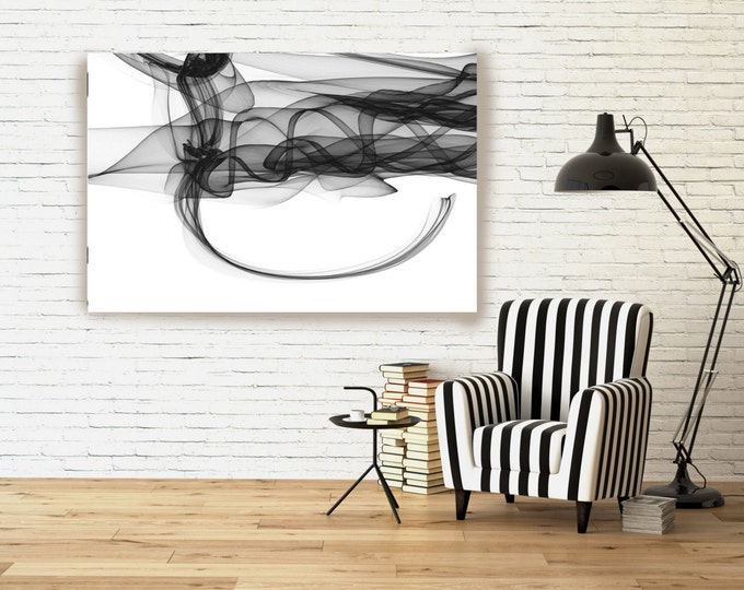 Abstract Black and White 17-17-05. Unique Abstract Wall Decor, Large Contemporary Canvas Art Print up to 72" by Irena Orlov