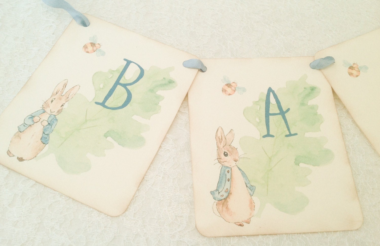 Peter Rabbit Banner-Boy Baby Shower Banner-Birthday Banner for