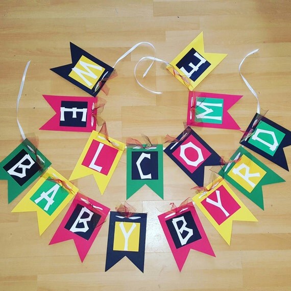 Reggae Party Banner rasta party banner Island by HandmadebyFanya