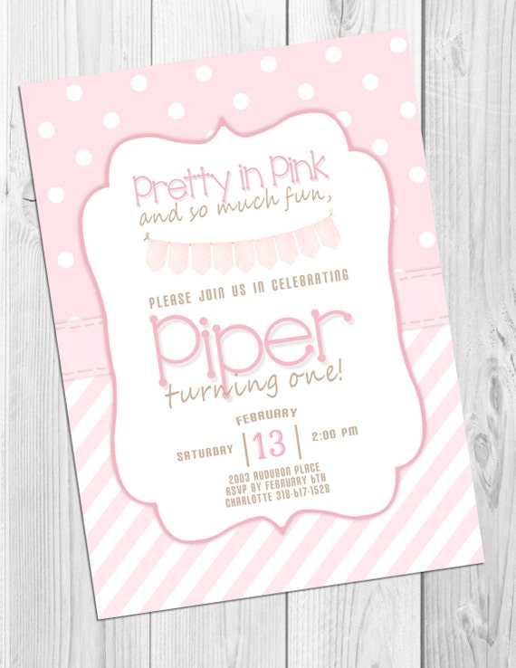 Pretty In Pink Birthday Party Invitations 2