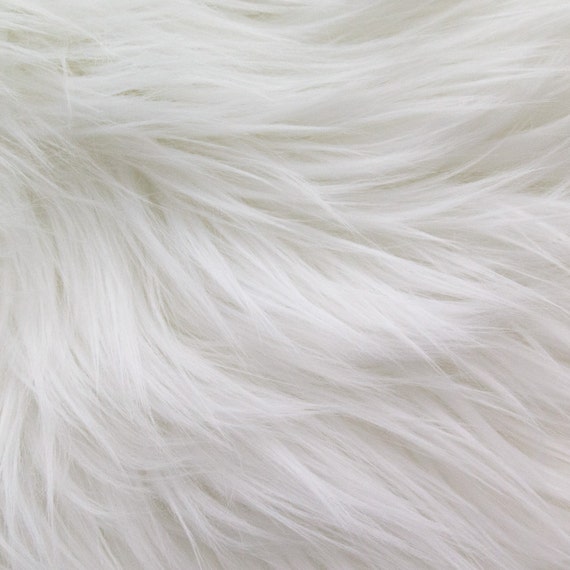 MoHair 60 Inch Faux Fur White Fabric by the Yard 1 yard