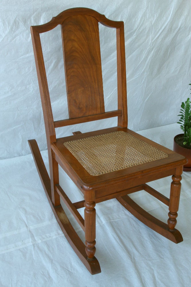 Vintage Wood Caned Rocking Chair Haute Juice