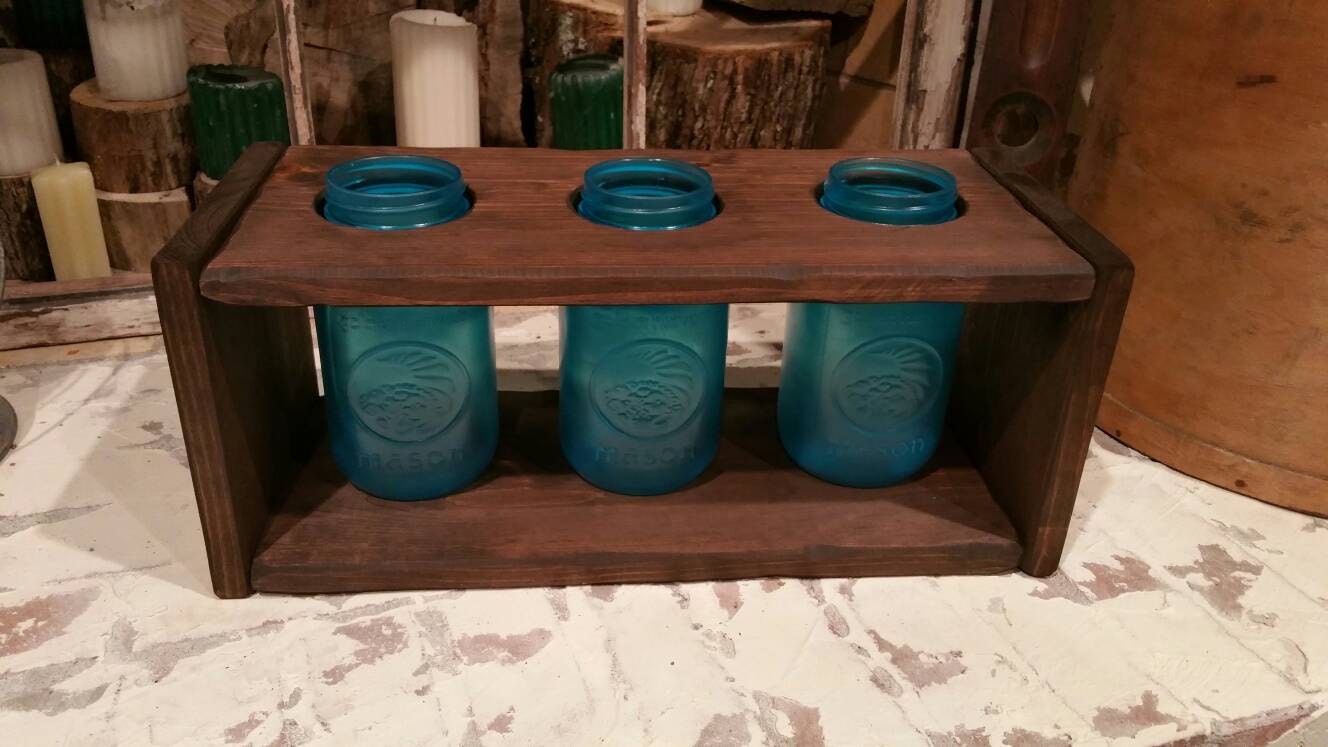 Sale Handmade Mason Jars Wooden Holder