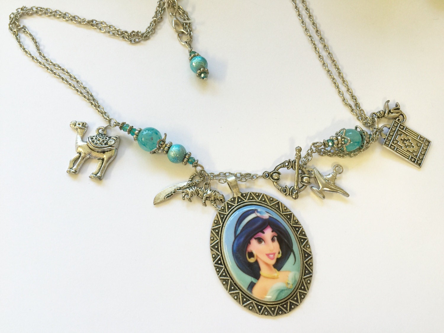Jasmine Necklace Charm Necklace Vintage by NeverGrowUpTreasures