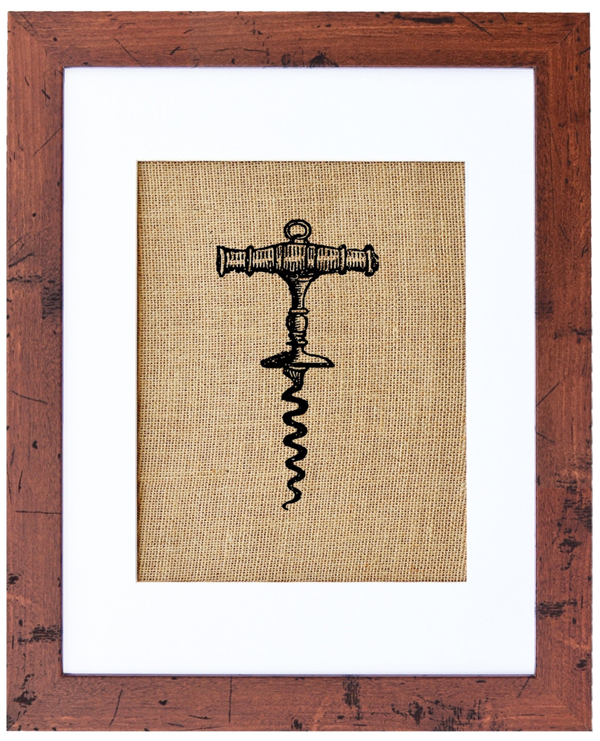 Vintage Corkscrew Burlap Wall Art Wall Decor by fiberandwater