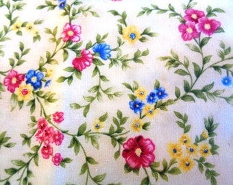 Petite Floral Fabric, Fat Quarter, Multicolor, 18" X 22" inches, 100% Cotton, For Victorian & Romantic Projects