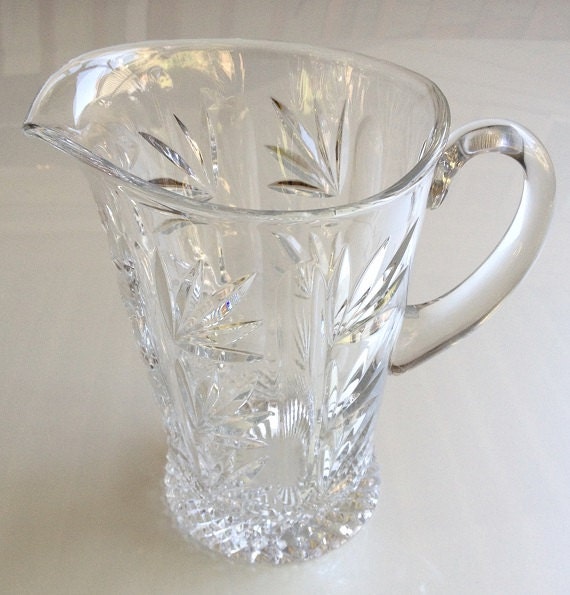 Vintage Lead Crystal Pitcher Zaweircie hand cut pitcher