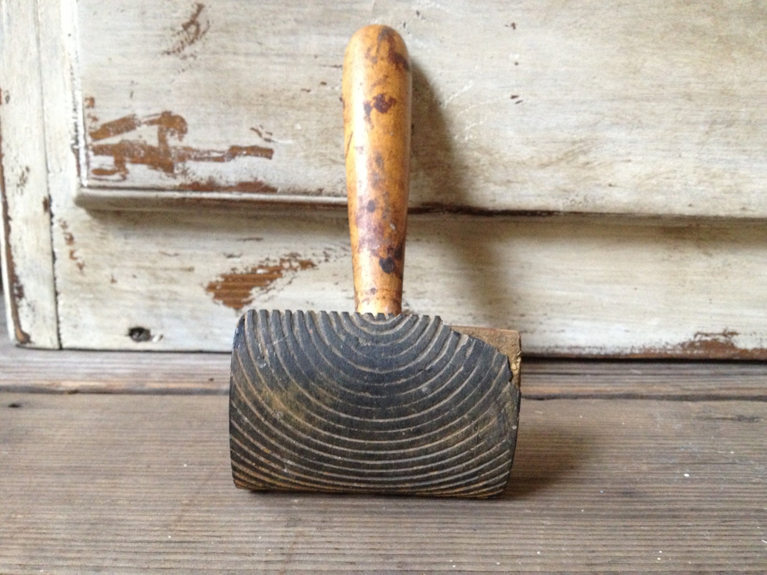 Wood Grain Staining Tool Stamp Print Block Earthy Wood Grain