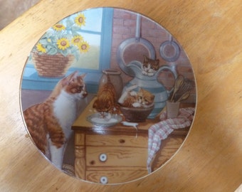 1988 Kittens plate Hamilton Country Kitties Table Manners
