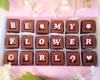 Will You Be My Flower Girl Gift - Chocolate Flower Girl Gift - Wedding Party Attendant Gift