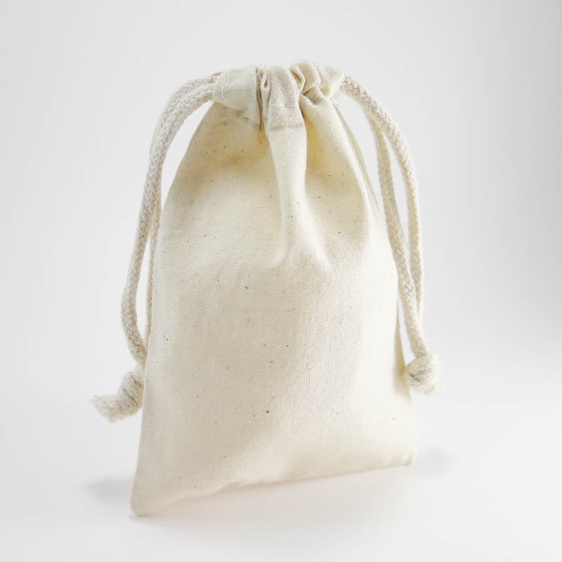 Muslin Bags 10 Medium Cotton Muslin Bags Pouches 4 by 6