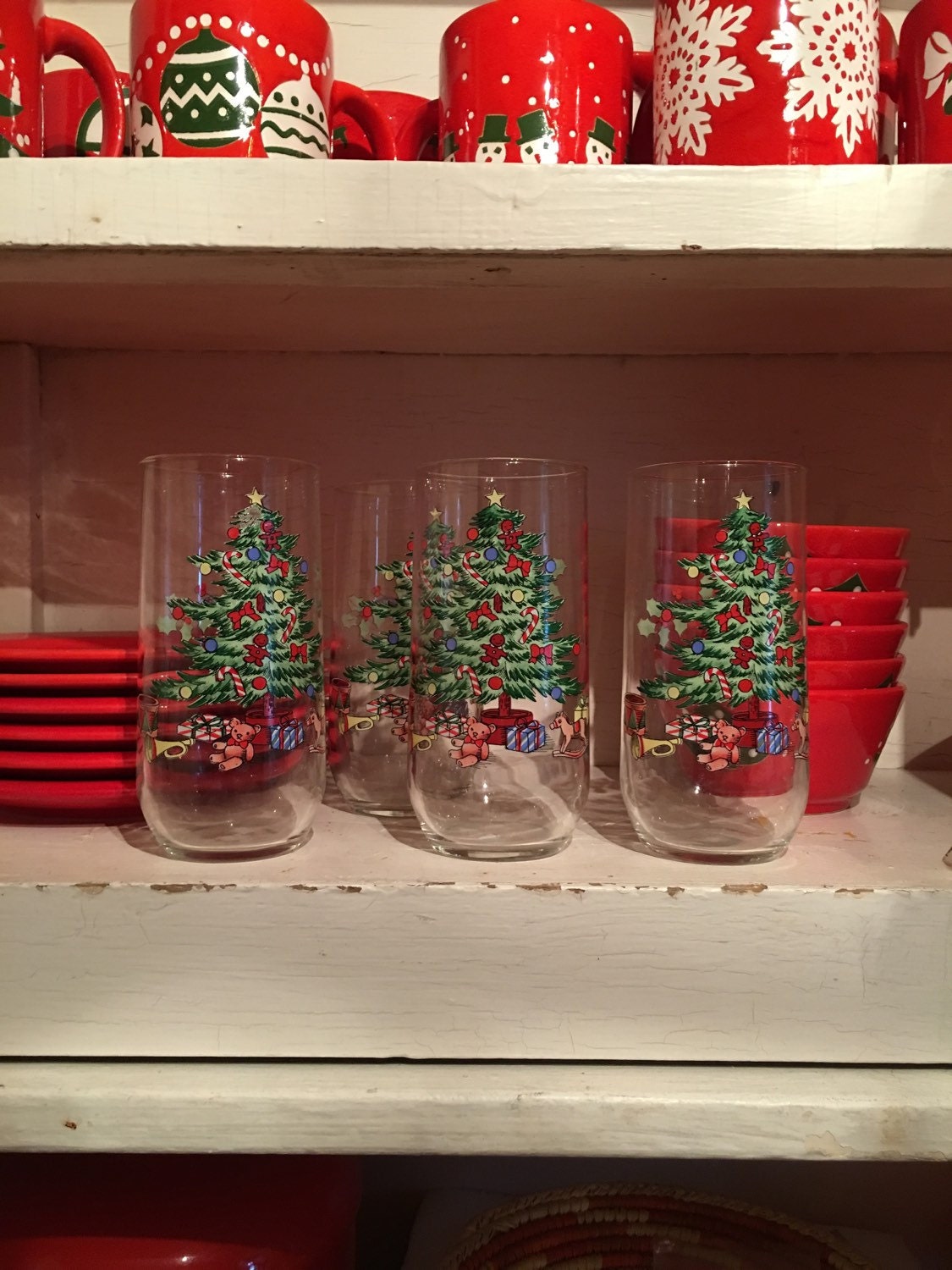 vintage christmas tree drinking ice tea water drinkware vintage christmas tree drinking ice tea water drinkware