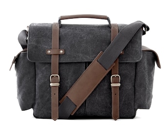 PRE ORDER - Camera Bag / Messenger Bag / Shoulder Bag / Gray Canvas / TRAIL