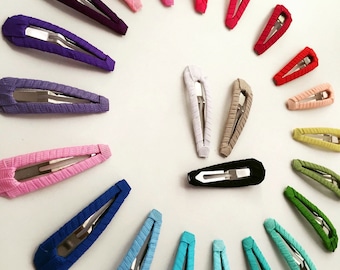 Toddler Hair Clip, Ribbon Snap Hair Clips, 60mm 50mm snap clips, 2 inch or 2-1/4in toddlers hair clip 2" or 2.25" lined snap clips hair, 5pc