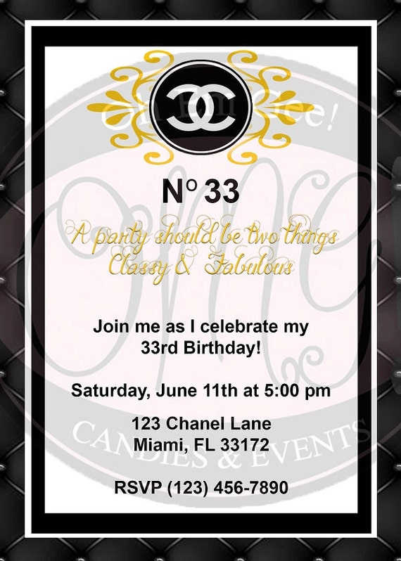 Items similar to Chanel Invitation on Etsy