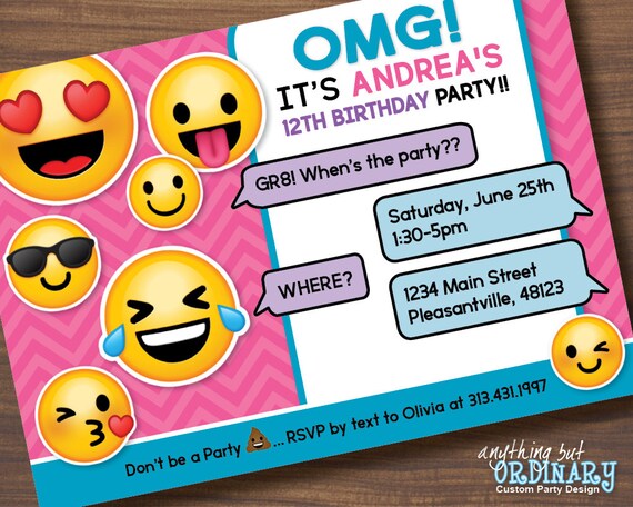 Emoji Birthday Invitations 10