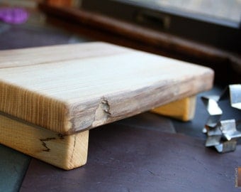Spalted American Elm Footed Cutting Board - Unique Personalized Wedding Gift- Cottage Chic Wood Cutting Board - 728