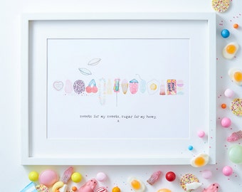 Sweets for my sweets A4 Art Print