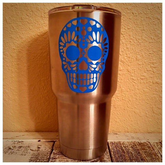 Sugar Skull Decal for YETI / RTIC Tumbler Computer iPad