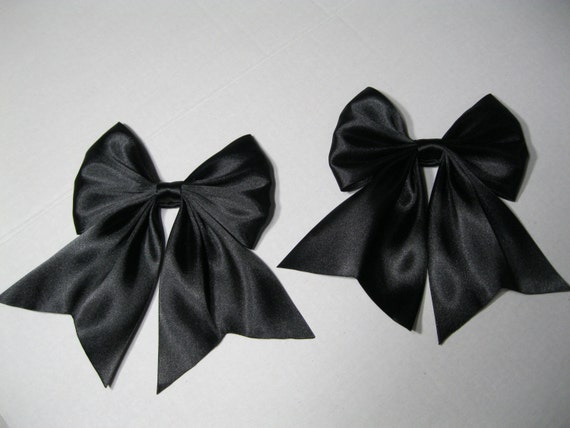 Pair of Black Anime Manga inspired hair bows. Large black