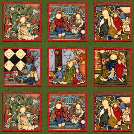 Primitive Doll Blocks by Debi Hron 2586 in Multi for SPX Fabrics by the Yard