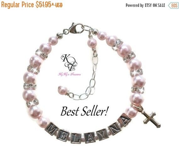 Personalized Christening Bracelet Baptism by KyKysTreasuresLLC