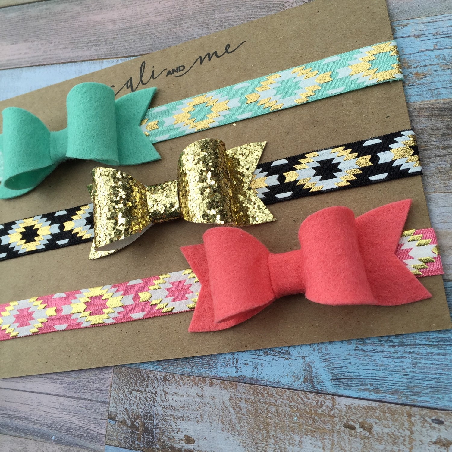 Baby Headband Set. Aztec Headband Collection. Infant