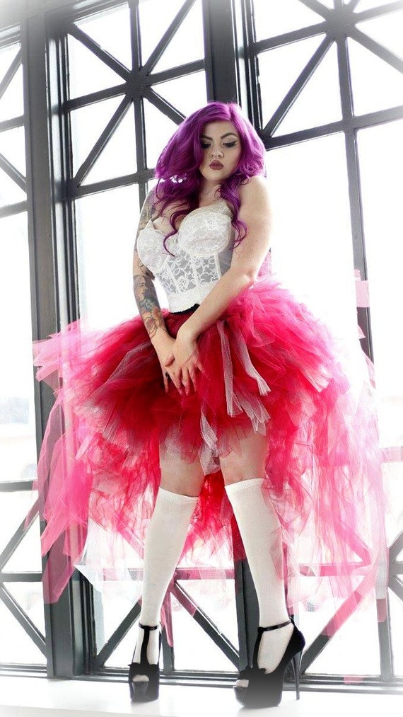 Plus Size tutu Sexy RedWhite Tutu HiLow skirtGreat for