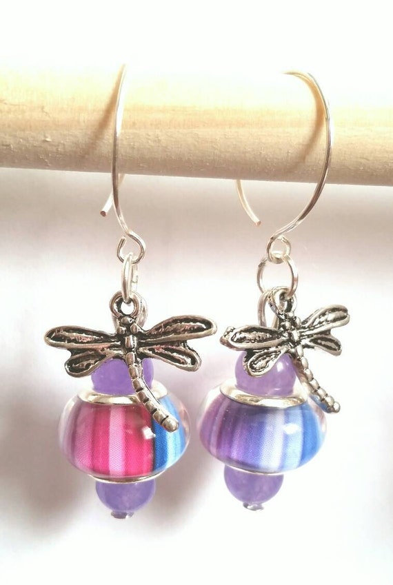 Purple Jade Earrings by TreasuredDragonfly on Etsy