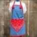 Denim Red Bandana Egg Apron, Egg Gathering Apron, Backyard Chickens, Farm Collecting, Chicken Apron, Egg Apron , All Purpose Apron, APDMBN