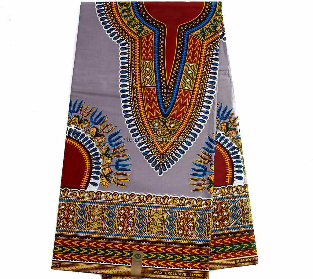 Dashiki Fabric/ Grey African Fabric /Ankara print/ African