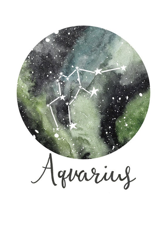 Aquarius Zodiac Constellations Archival Art Print