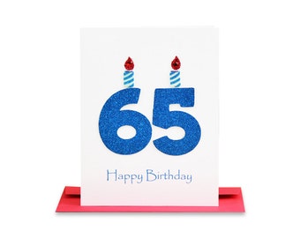 65th Birthday Card, 65th Milestone Birthday Card, 65th Birthday Greeting Card, Sixty Fifth Happy Birthday Greeting Card, The Big 65 Card