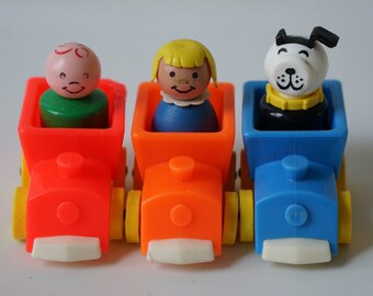 Vintage Fisher Price Little People Rider Trains