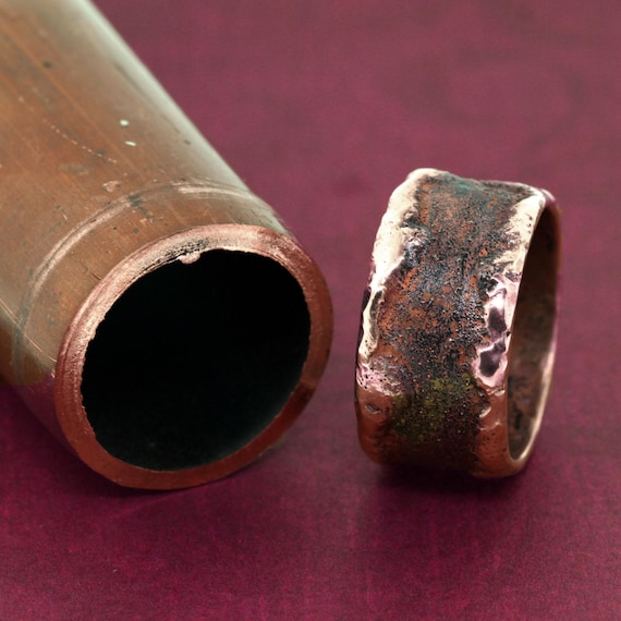 Copper Wedding Band Copper Pipe Ring Recyled Copper by CraigDabler