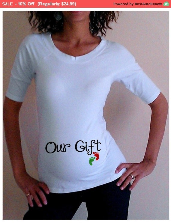 White Christmas Maternity Shirt/Tee Our Gift 3/4