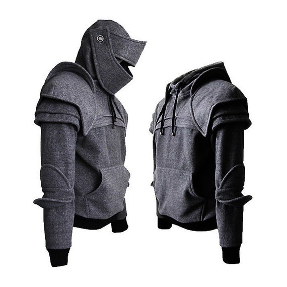 Dark Grey Duncan Armored Knight Hoodie100% Handmade by iamknight