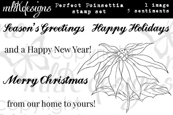 Perfect Poinsettia Digital Stamp Set