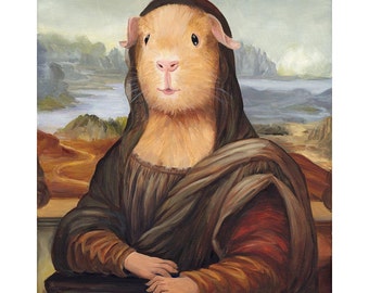 Guinea Pig Canvas Art Prints, Mona Lisa, Guinea Pig Costumes