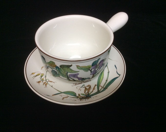 Villeroy and Boch Botanica Gravy Boat with Under Plate, Vintage Villeroy & Boch Gravy Server from Luxembourg, Floral Gravy Bowl