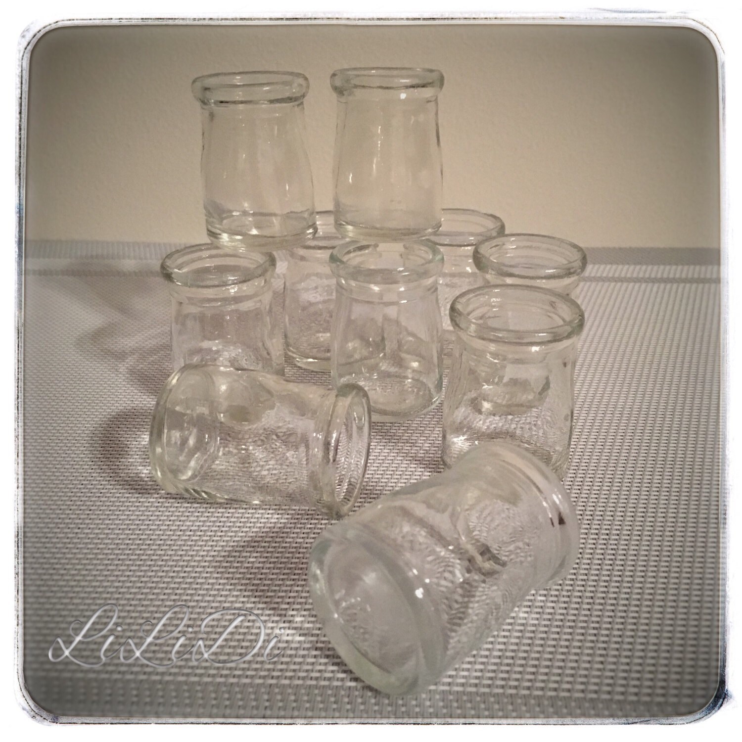 Vintage Restaurant Coffee Creamer Set of 10 Mini Glass