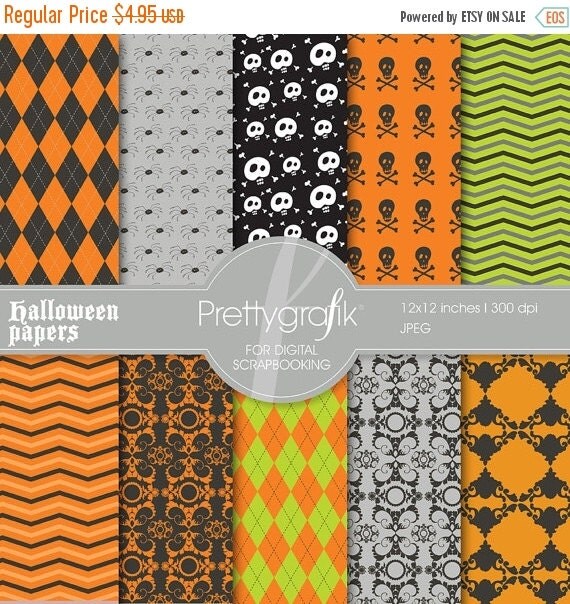 80% OFF SALE Halloween digital paper, commercial use, scrapbook papers, background - PS550 Il_570xn